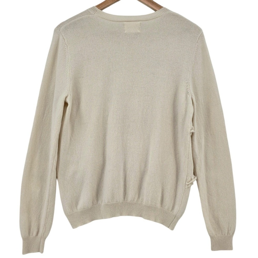 Sezane Womens L Andreas Wool Cashmere Ruffle Sweater in Ecru - Picture 5 of 13